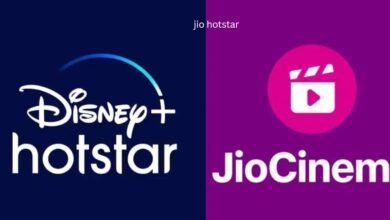 Logos of Jio and Hotstar merging, symbolizing the Jio Hotstar merger.