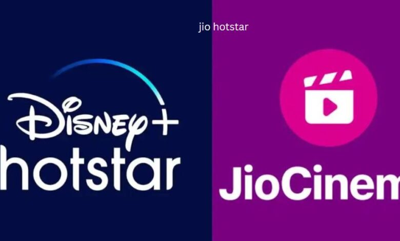 Logos of Jio and Hotstar merging, symbolizing the Jio Hotstar merger.